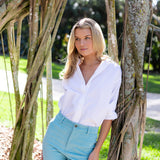 Bell Pant Corduroy - Dusty Aqua