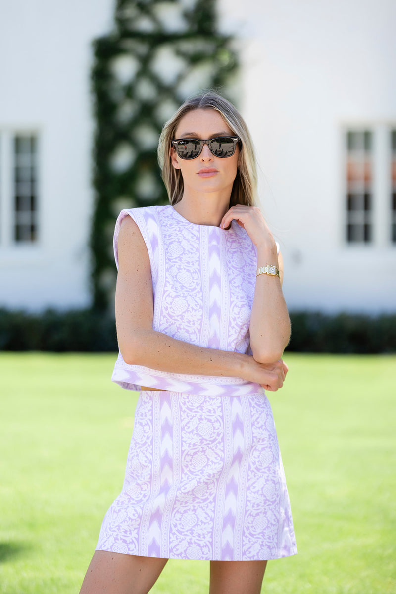 Slim Shell Top - Lavender Island Ikat