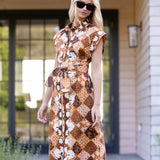 Cara Dress - Umber Patchwork