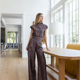 Beatriz Pant Dupioni - Noir Castillo Medallion