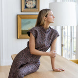 Beatriz Pant Dupioni - Noir Castillo Medallion