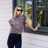Tramell Top Dupioni - Noir Castillo Medallion