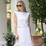 Park Avenue Skirt - Pale Aqua Ikat