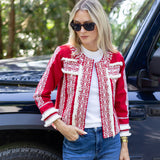 Fringe Jacket - Cherry