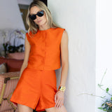 Kelly Short Dupioni - Tangerine