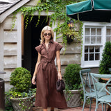 Betty Dress Linen - Coco