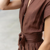 Betty Dress Linen - Coco