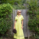 Mustique Pintuck Dress - Chartreuse