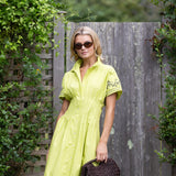 Mustique Pintuck Dress - Chartreuse