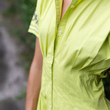 Mustique Pintuck Dress - Chartreuse