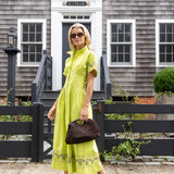 Mustique Pintuck Dress - Chartreuse