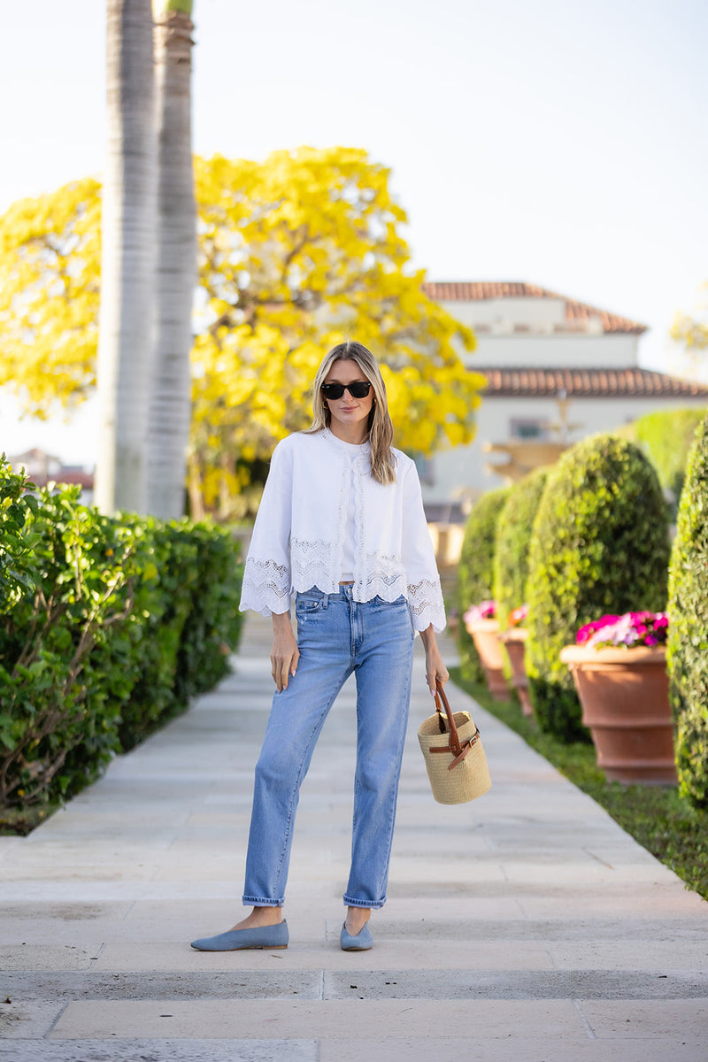 Diana Jacket with Lace - Blanc