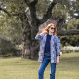 Hazel Wrap Jacket - Peacoat Venetian Tile