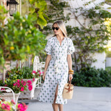 Zoe Dress Ikat - Blanc