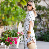 Zoe Dress Ikat - Blanc
