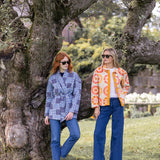 Hazel Wrap Jacket - Peacoat Venetian Tile