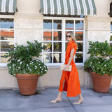 Betty Dress Dupioni - Tangerine