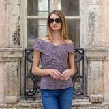 Annie Top  - Peacoat Castillo Medallion