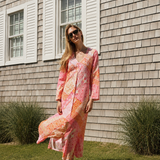 Chloe Caftan Cotton - Sunset Zigzag