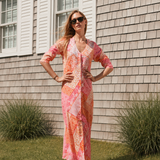 Chloe Caftan Cotton - Sunset Zigzag