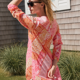 Chloe Caftan Cotton - Sunset Zigzag