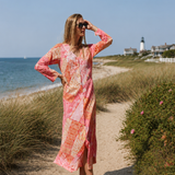 Chloe Caftan Cotton - Sunset Zigzag