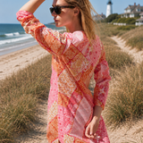 Chloe Caftan Cotton - Sunset Zigzag