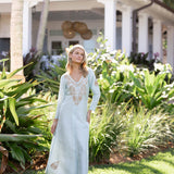 Chloe Caftan Dupioni - Pale Aqua