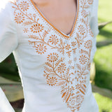 Chloe Caftan Dupioni - Pale Aqua