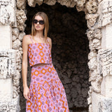 Circle Skirt Poplin - Orchid Palazzo Tile