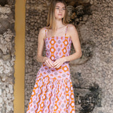 Circle Skirt Poplin - Orchid Palazzo Tile