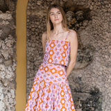 Circle Skirt Poplin - Orchid Palazzo Tile