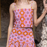 Circle Skirt Poplin - Orchid Palazzo Tile