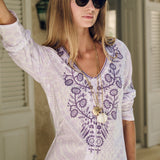 Chloe Caftan Printed - Lavender Mosaic