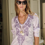 Chloe Caftan Printed - Lavender Mosaic
