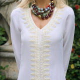 Chloe Caftan Coil - Blanc