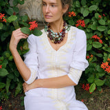 Chloe Caftan Coil - Blanc
