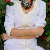 Chloe Caftan Coil - Blanc