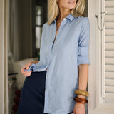 Halsey Linen Shirt - Wedgewood