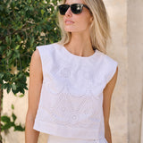 Slim Top Eyelet - Blanc