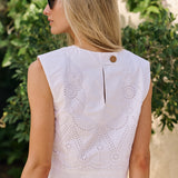 Slim Top Eyelet - Blanc