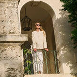 Mandarin Jacket Linen Coil - Ivory