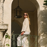 Mandarin Jacket Linen Coil - Ivory
