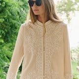 Mandarin Jacket Linen Coil - Ivory
