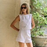 Slim Shell Top - Lavender Mosaic