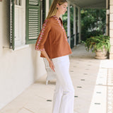 Dylan Tunic Top - Mocha with Shell Embroidery