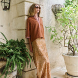 Ivy Pant Dupioni - Tobacco Bandana