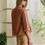 Ivy Pant Dupioni - Tobacco Bandana