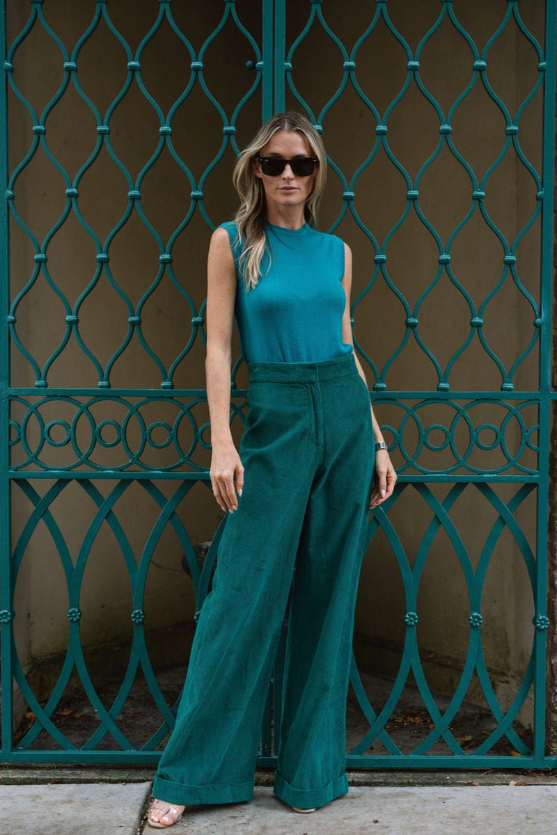 Julia Pant Cord - Verdigris