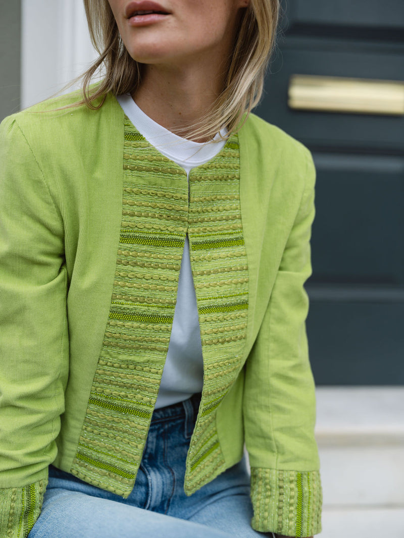 Diana Jacket Cord - Chartreuse